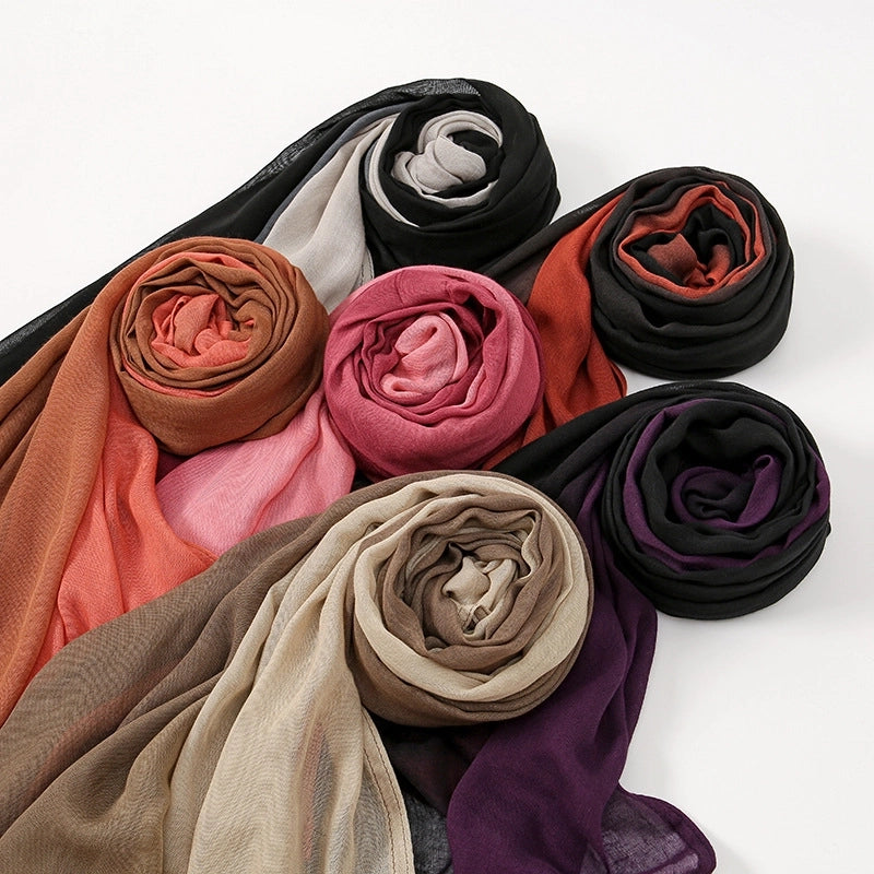 Women's Minimalist Color Block Rayon Printing Kerchief
