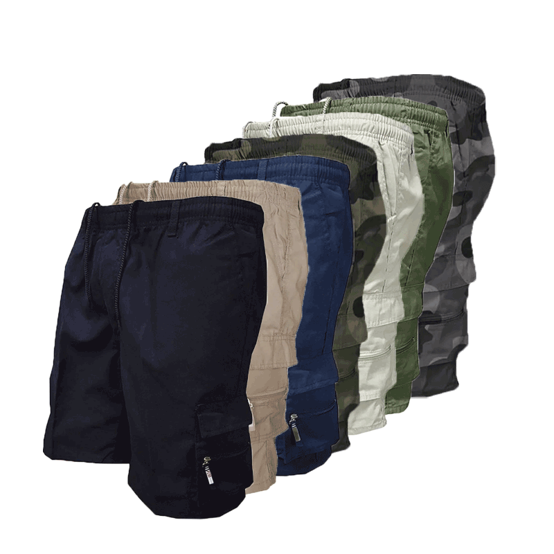 7-PACK Men's Zipper Pockets Hiking Athletic Running Shorts
