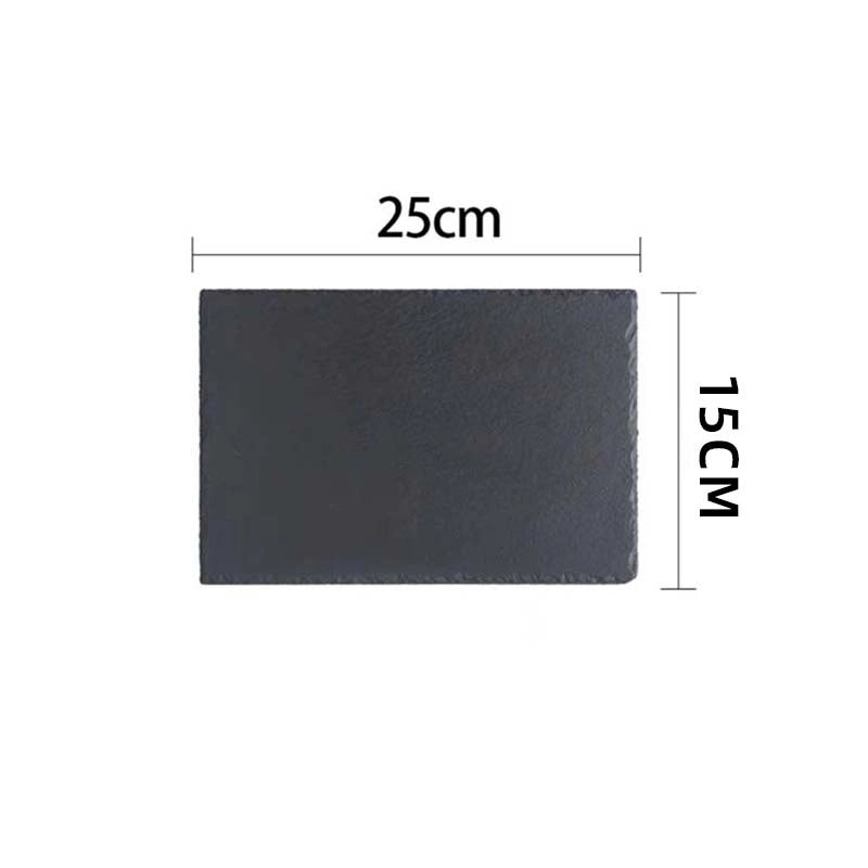 Slate Dinner Plate Dessert Sushi Plate Western Food Black Slate Plate Tableware Flat Plate Barbecue Steak Plate
