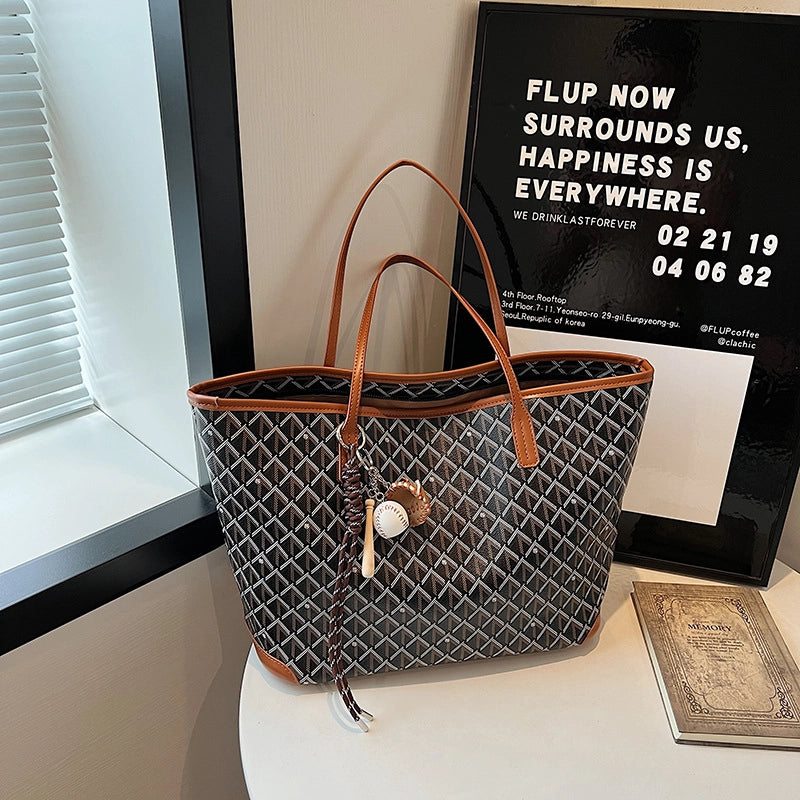 New Arrival Dog Teeth Shopping Bag Ladies Work Commuter Bag Large Capacity Totes 2024 Autumn New Women's Bags