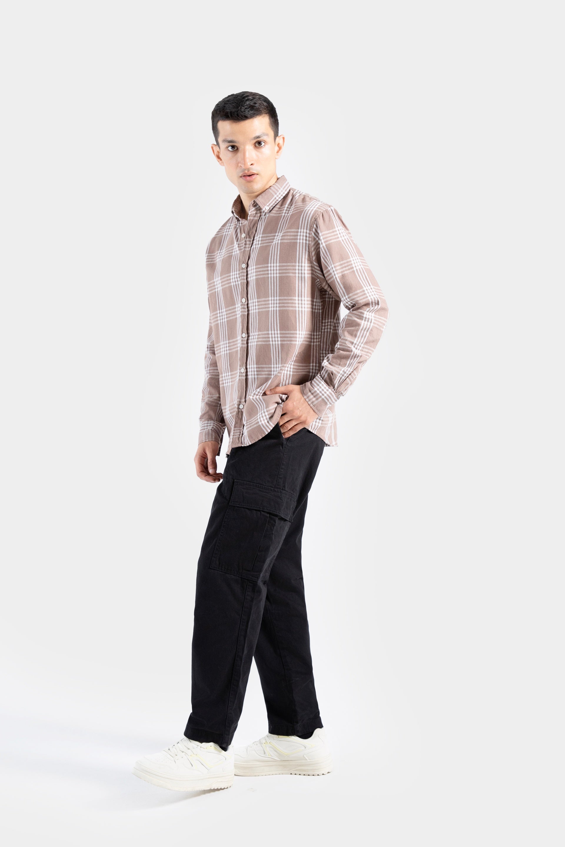 Cotton Linen Checkered Shirt