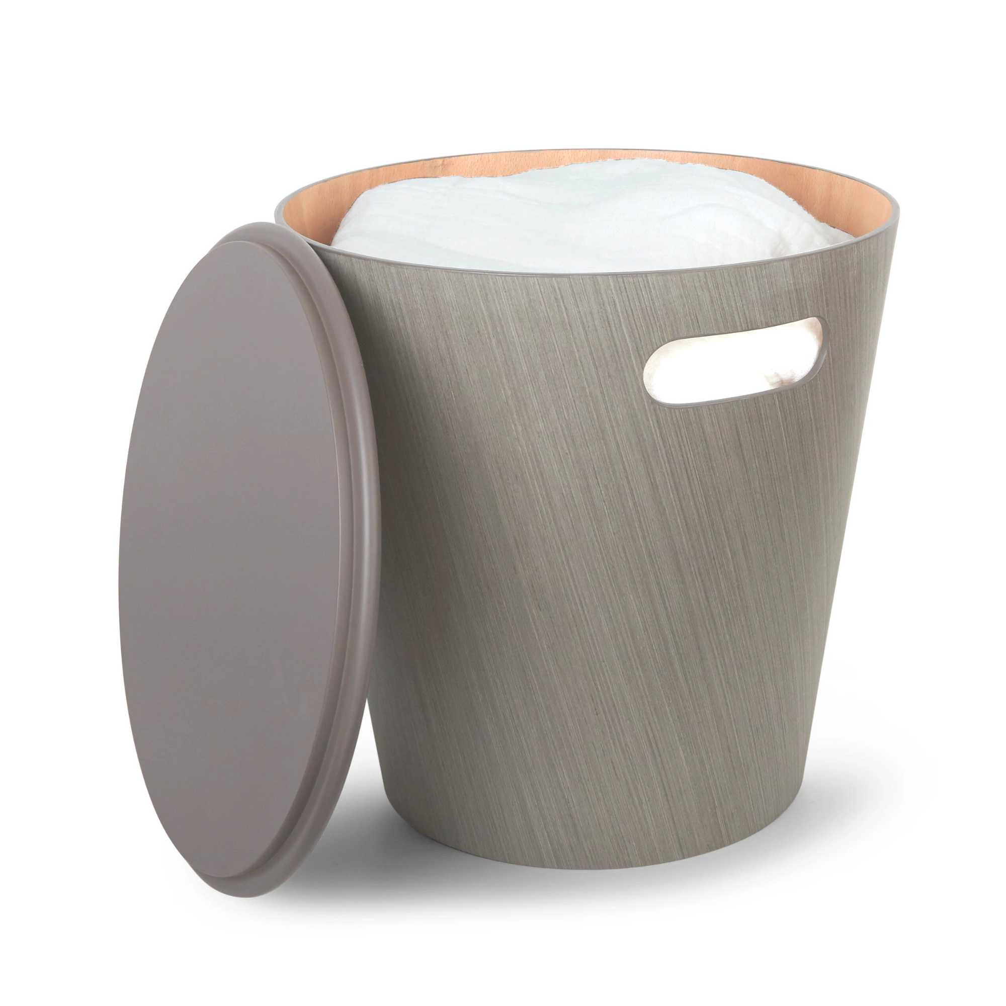Umbra Woodrow storage stool. Grey