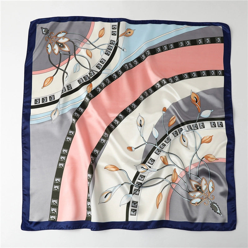 Women's Minimalist Printing Polyester Printing Silk Scarf