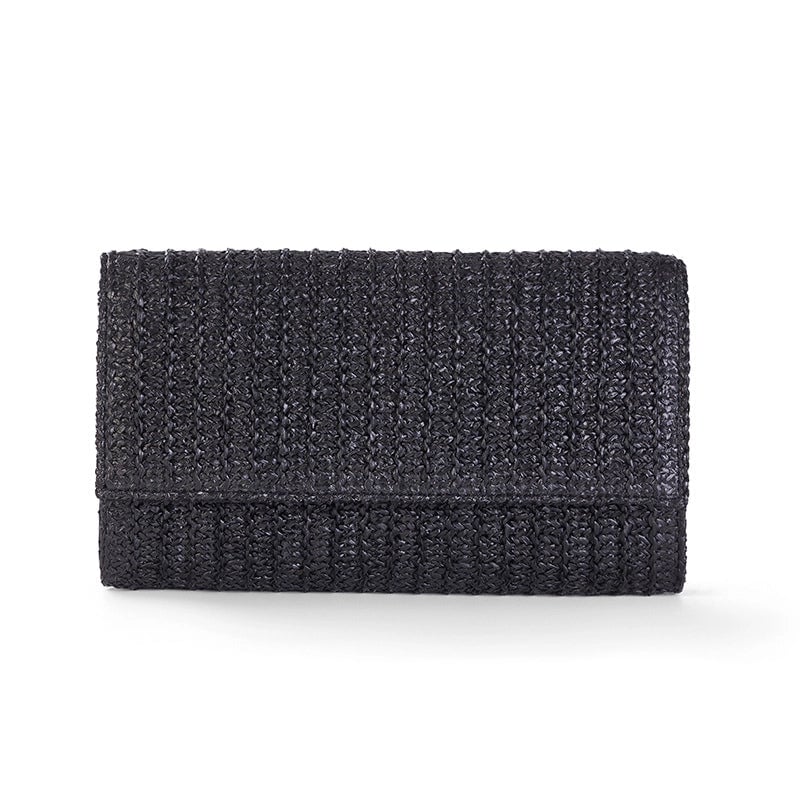 Women's Straw Solid Color Elegant Streetwear Square Flip Cover Clutch Bag