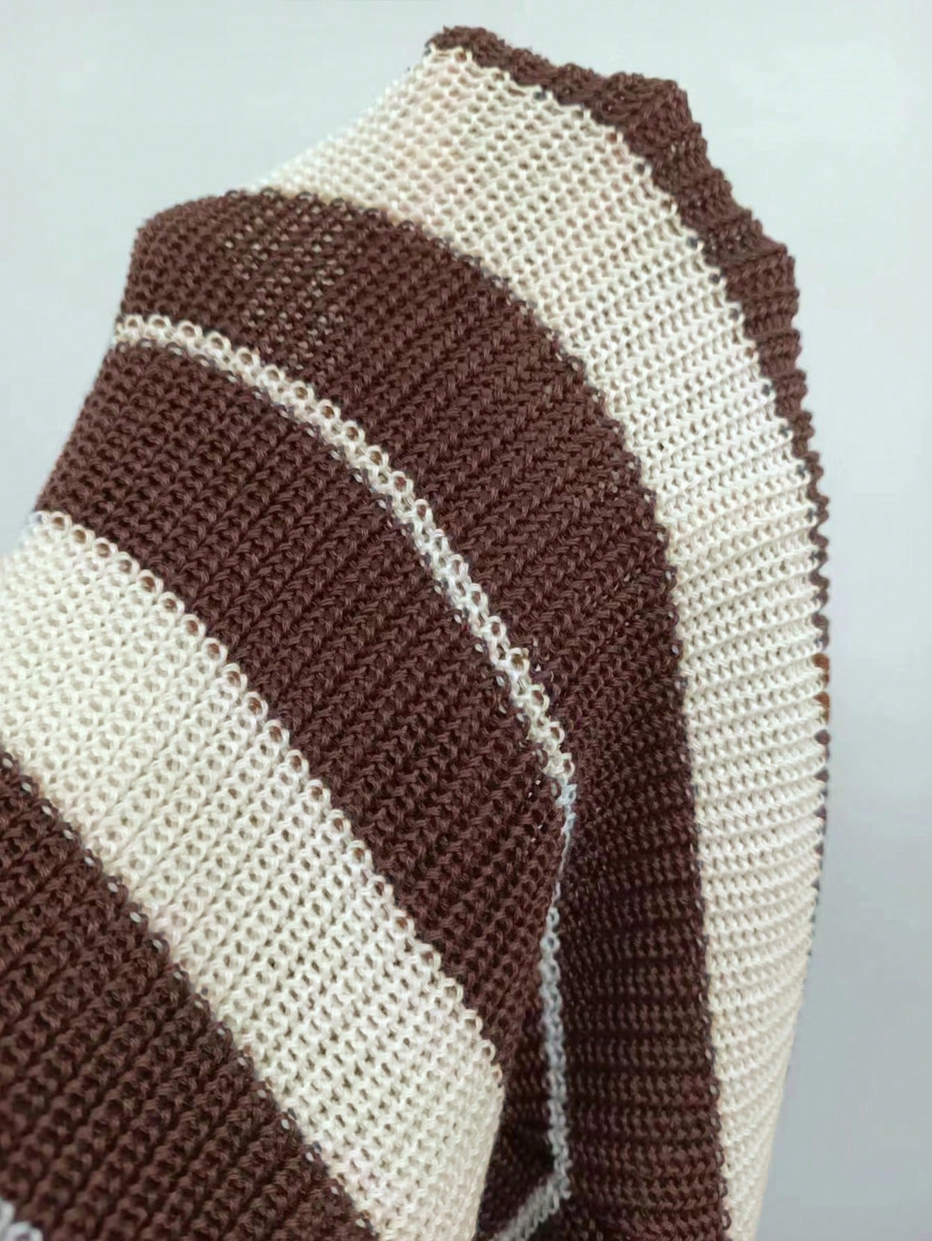 Essnce Striped Pattern Drop Shoulder Sweater & Knit Shorts