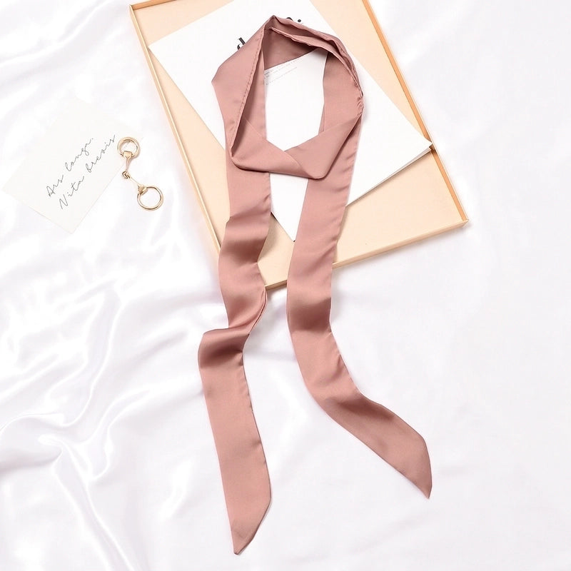 Women's Fashion Solid Color Satin Silk Scarves