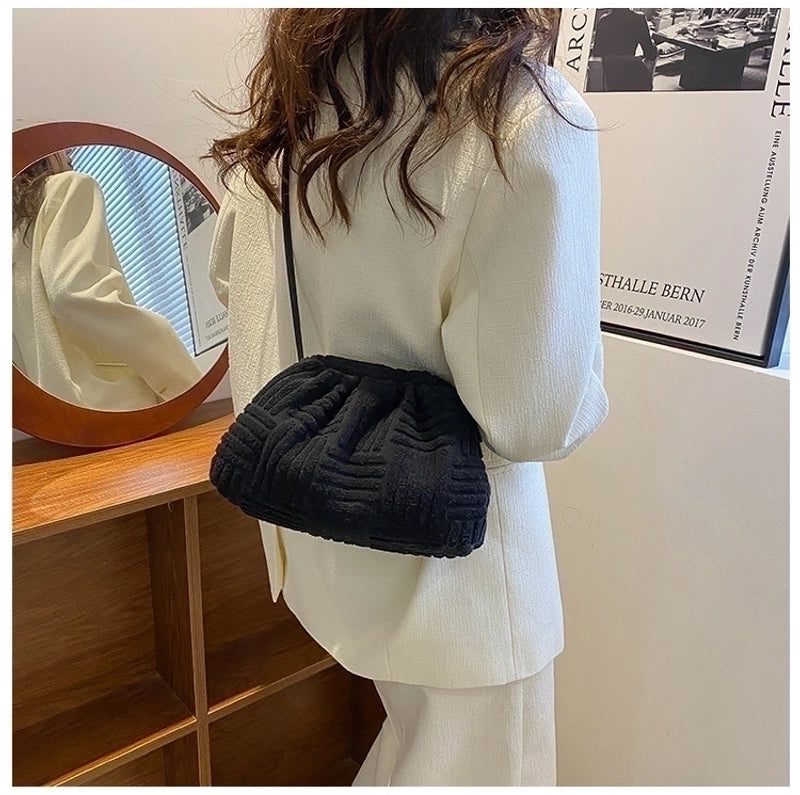 Women's Small All Seasons Plush Basic Cloud Shape Bag