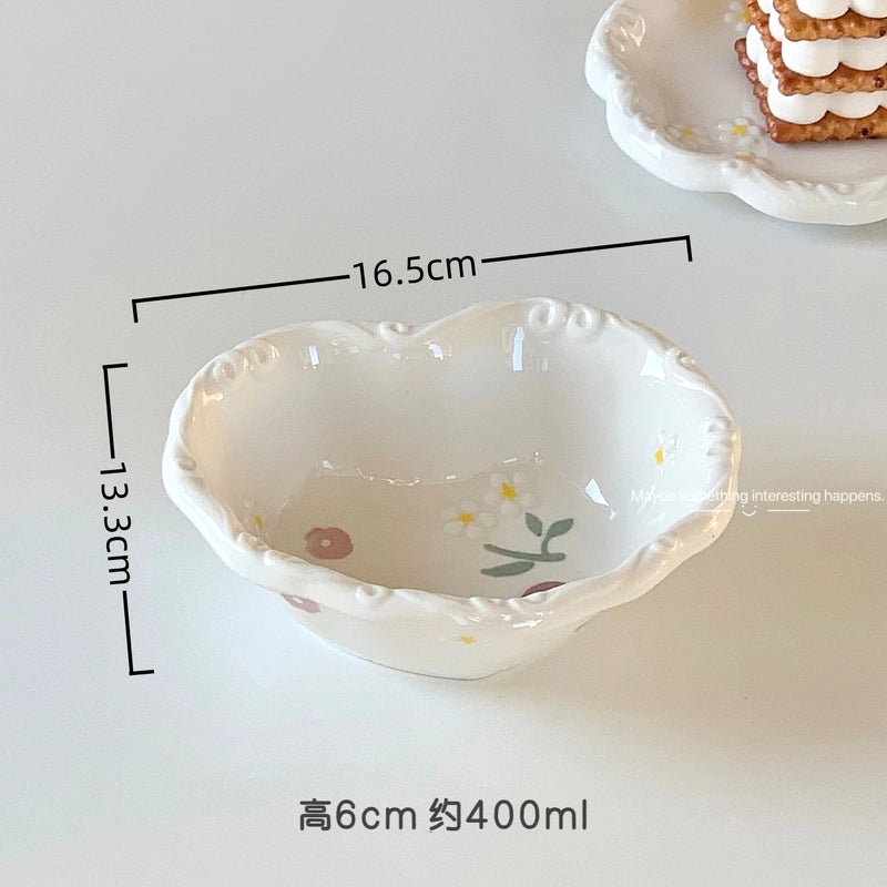 Cute Flower Porcelain Plate 1 Piece