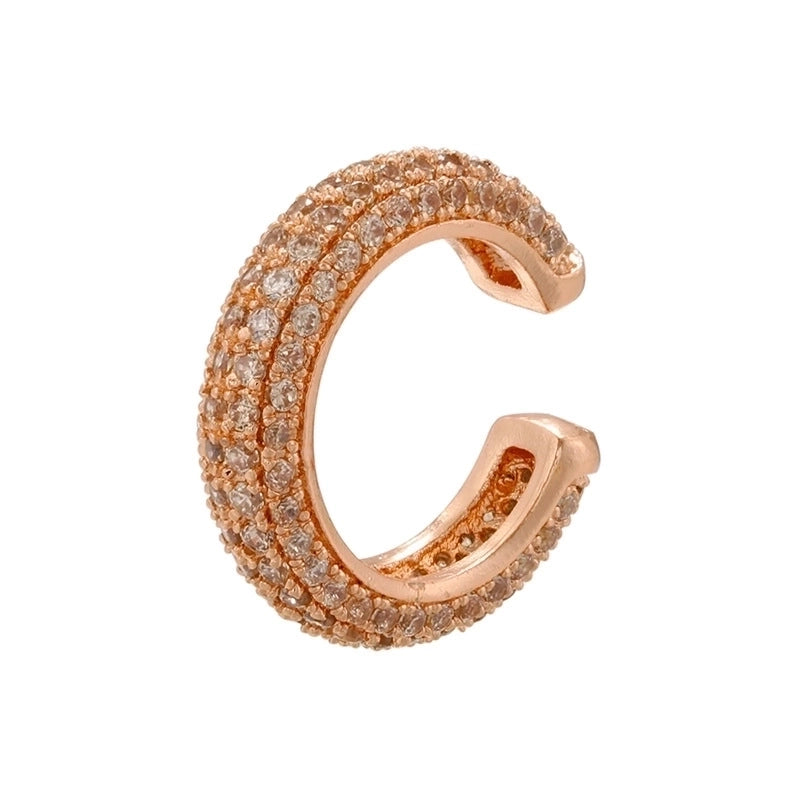 1 Piece Minimalist C Shape Plating Inlay Copper Zircon Gold Plated Earrings