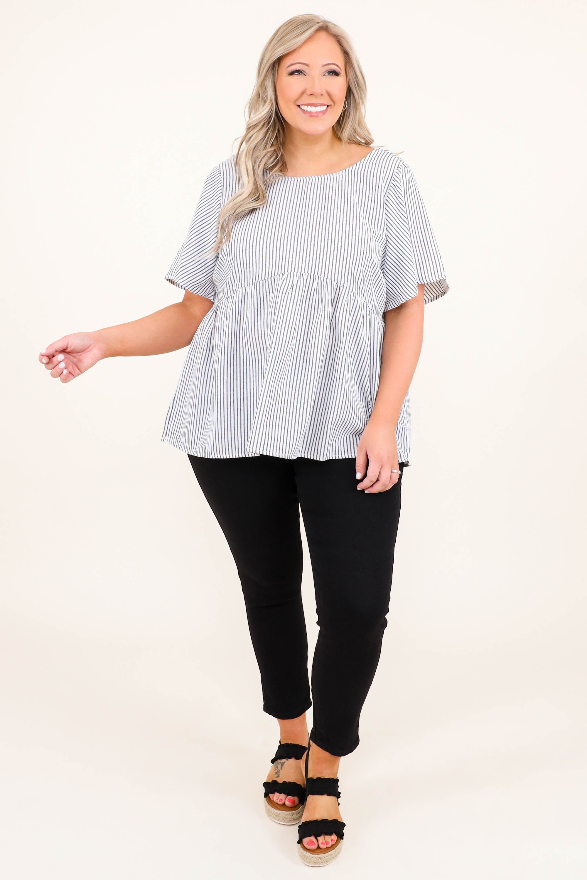 Too Dazy For You Top. Ivory Charcoal