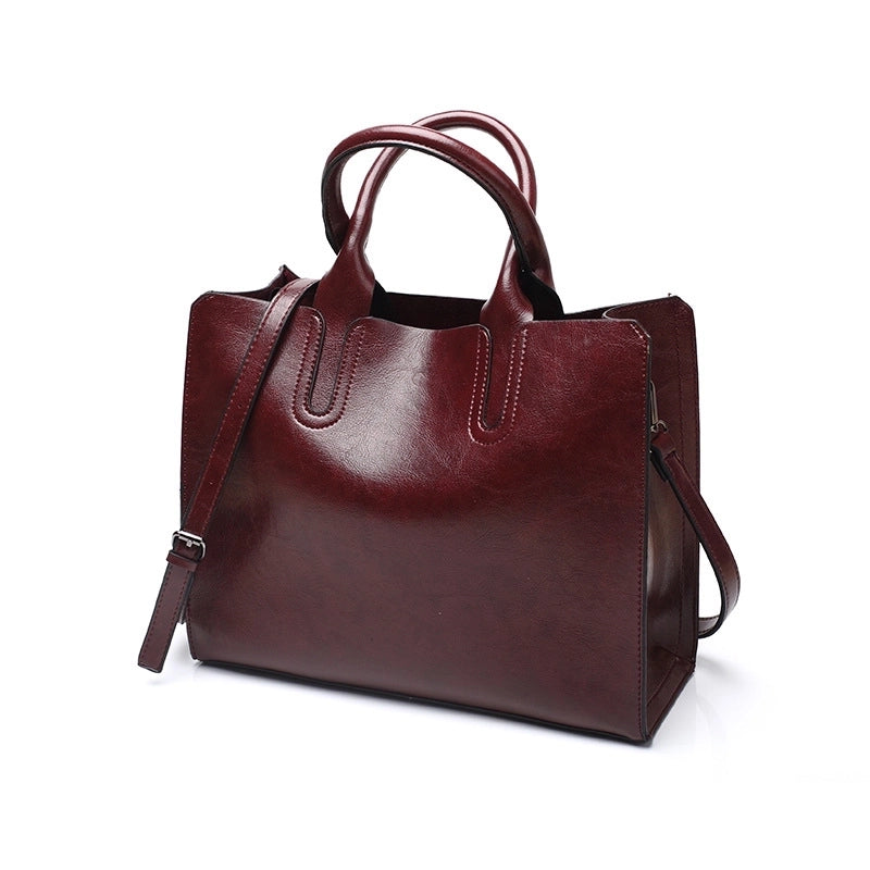 Women's Large All Seasons Pu Leather Solid Color Fashion Square Zipper Handbag