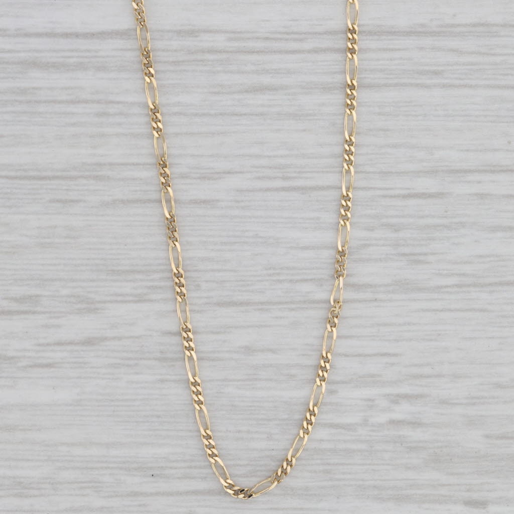 20 1.3mm Figaro Chain Necklace 14k Yellow Gold