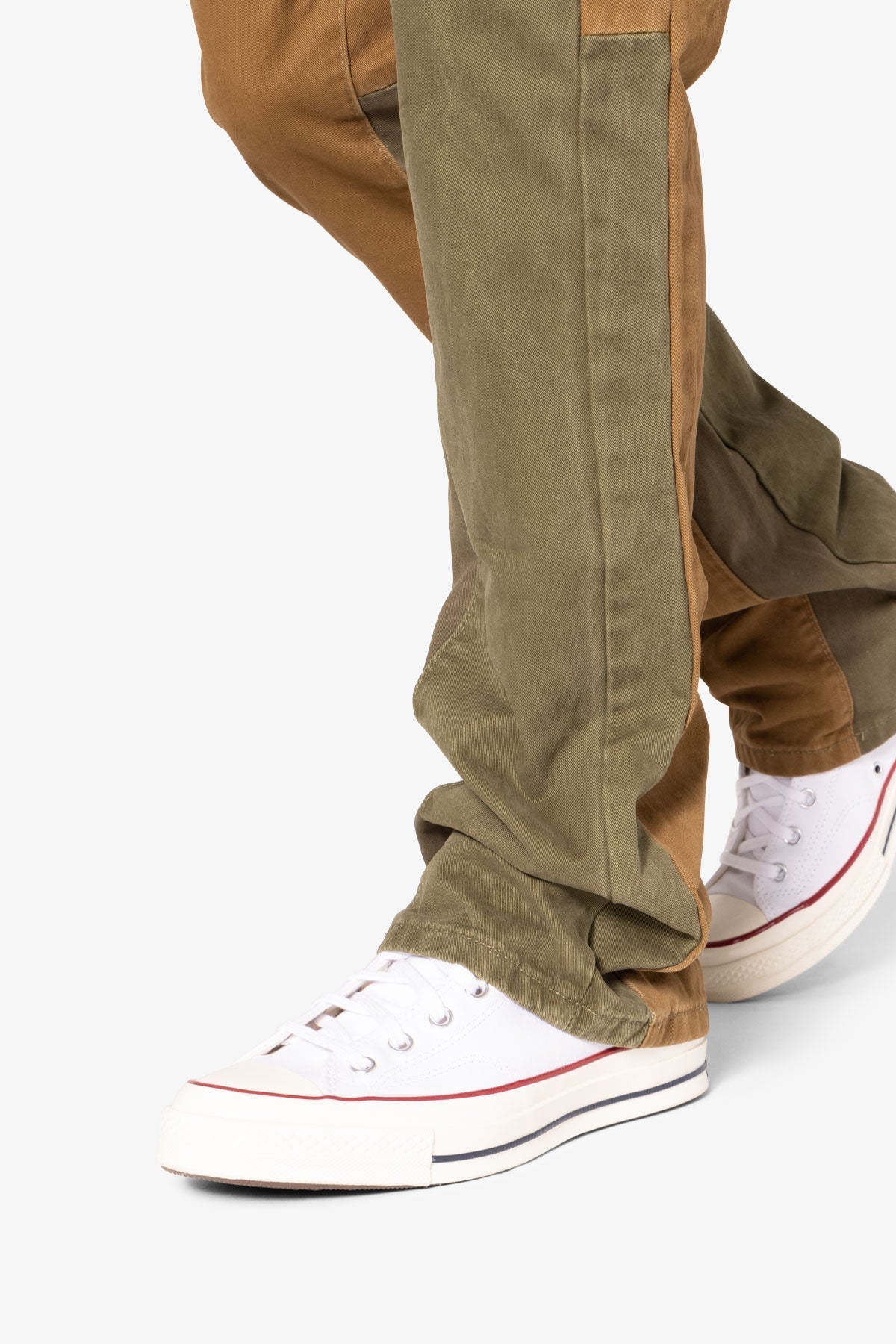 B680 Flare Color Block Denim - Olive