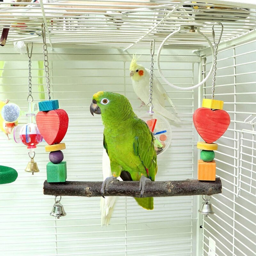 Wood Blocks Bird Perch Toy