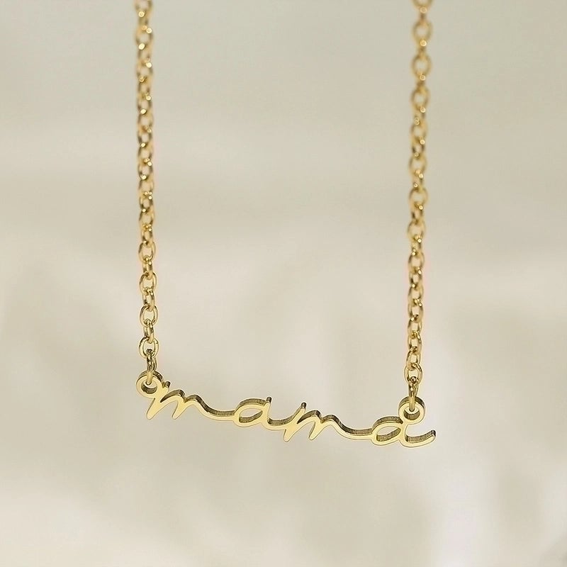 Minimalist Letter Titanium Steel 18K Gold Plated Plating Necklace
