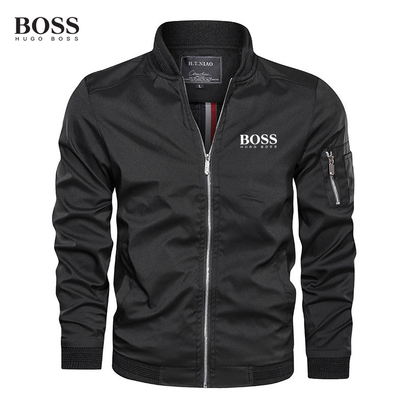 BOSS Men-s Baseball Collar Casual Jacket