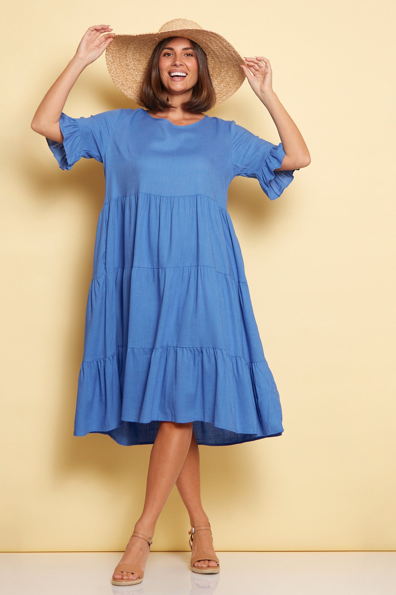 Linen Dress - Blue