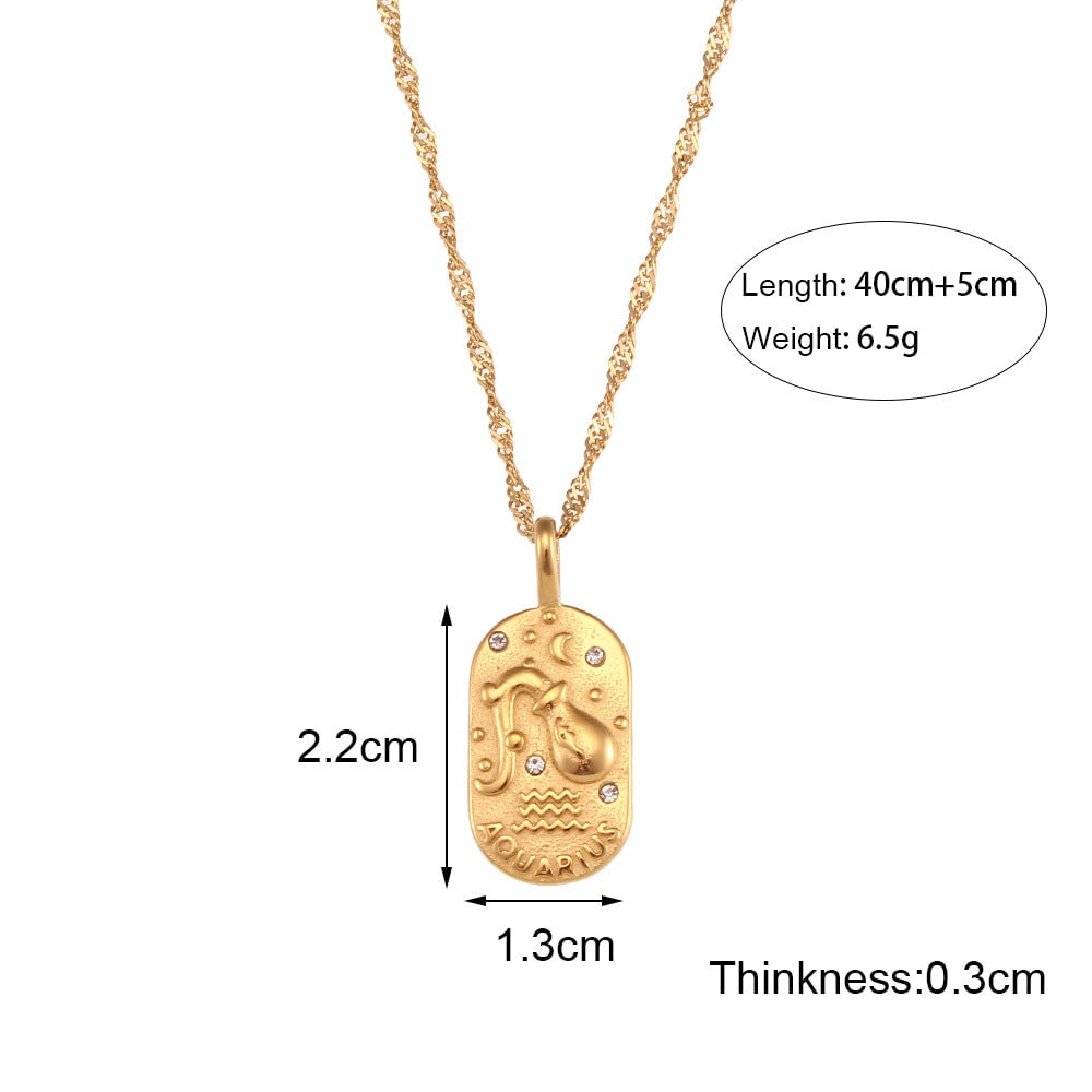 Fashion Geometric Stainless Steel 18K Gold Plated Necklaces