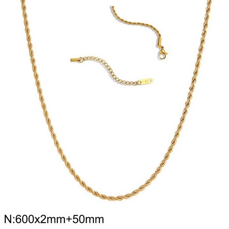 Vintage Style Geometric Solid Color Stainless Steel Titanium Steel Plating Necklace