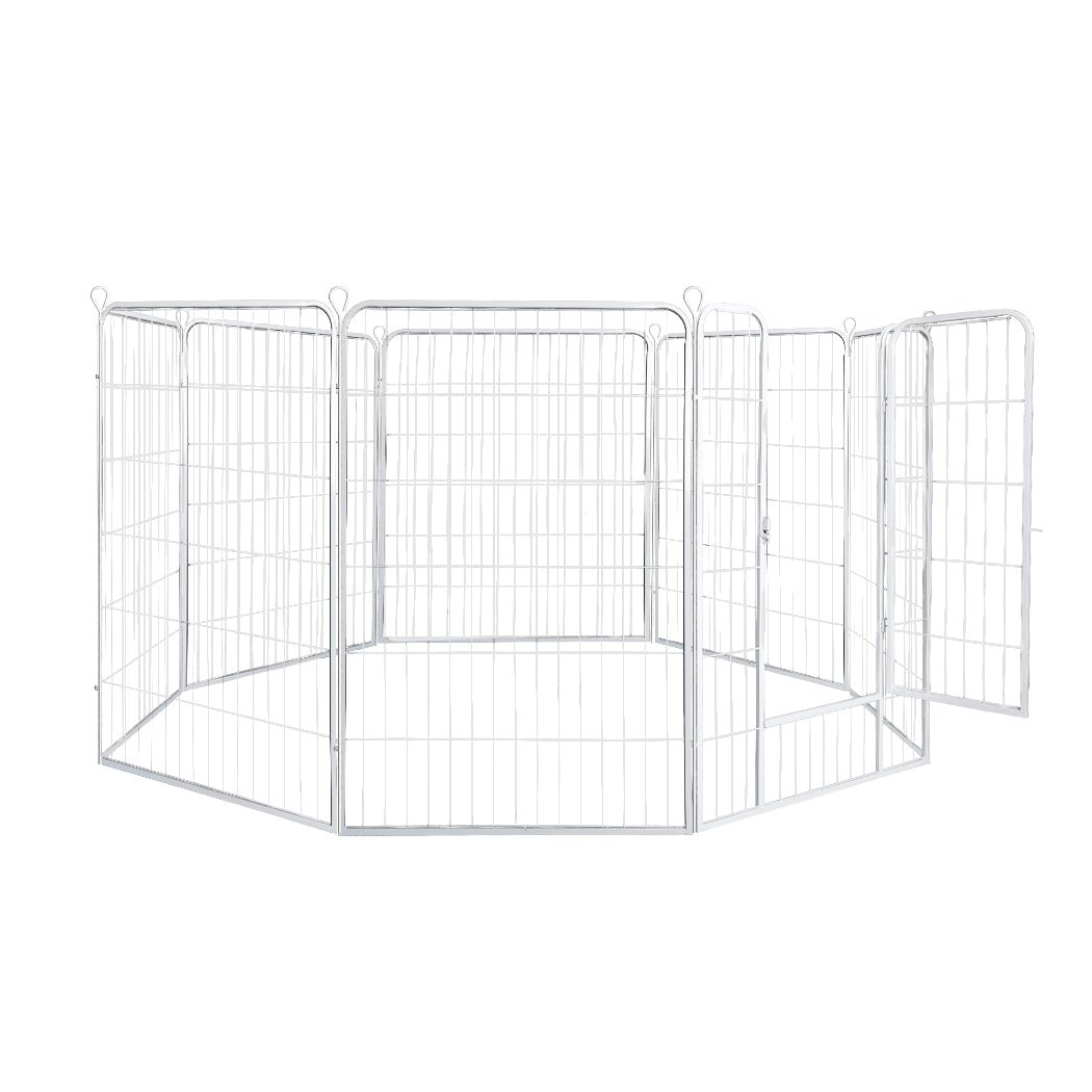 8 Panel 48'' Puppy Exercise Playpen Enclosure - White