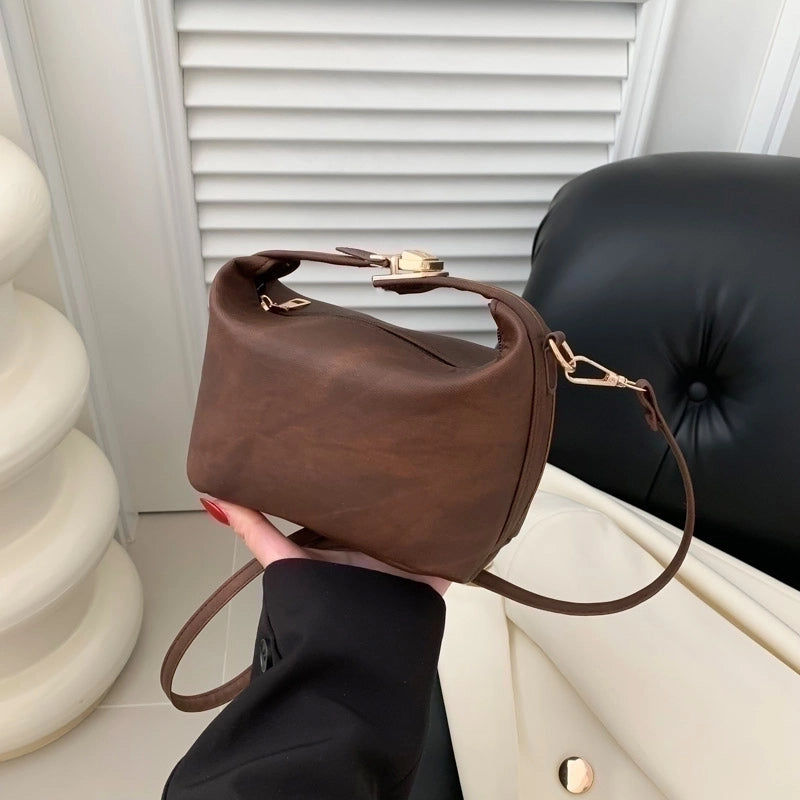 Women's Pu Leather Marble Classic Style Zipper Handbag