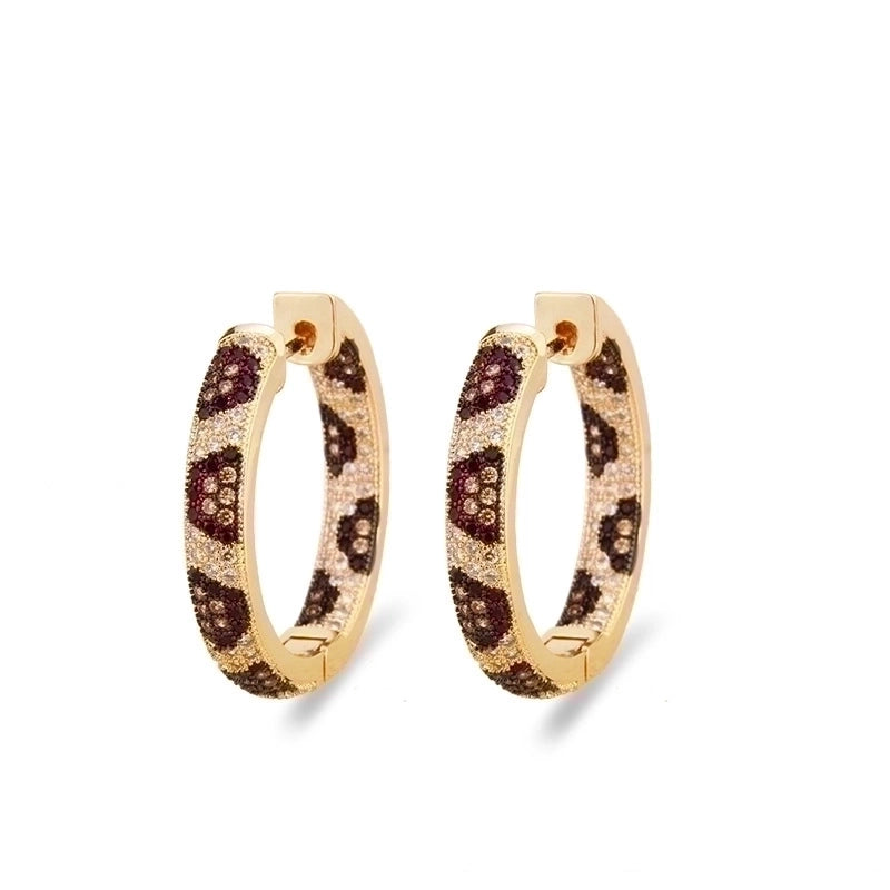 Minimalist Circle Copper Zircon Gold Plated Earrings