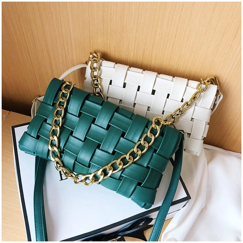 Women's Medium Pu Leather Solid Color Classic Style Zipper Shoulder Bag