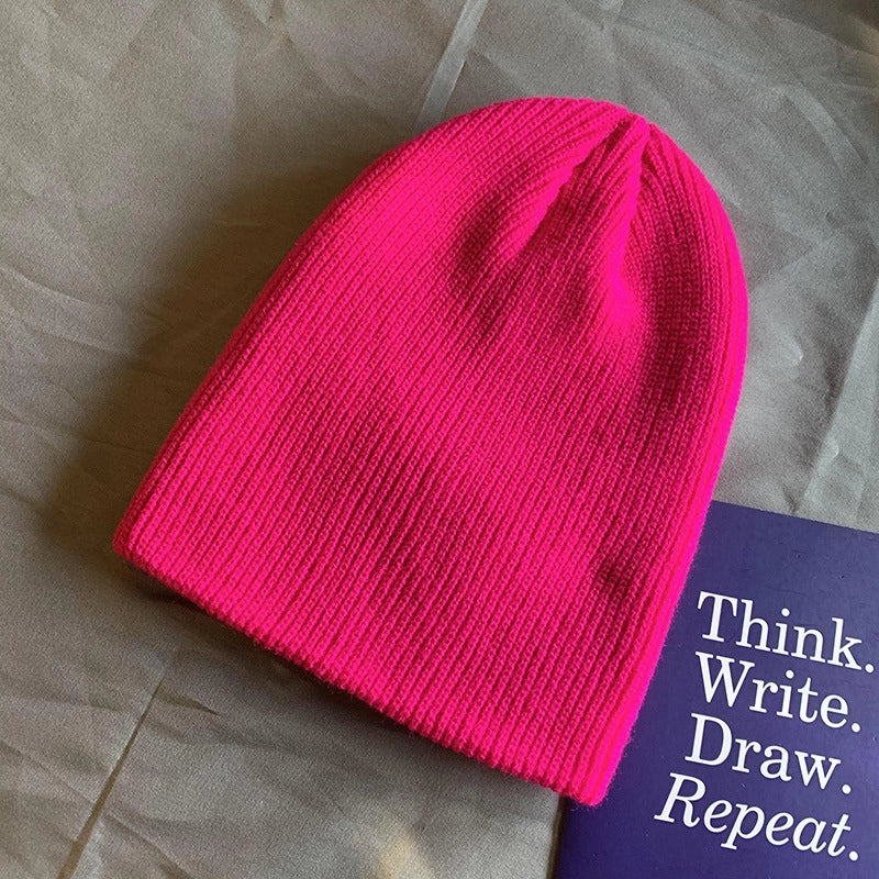 Unisex Basic Solid Color Eaveless Wool Cap