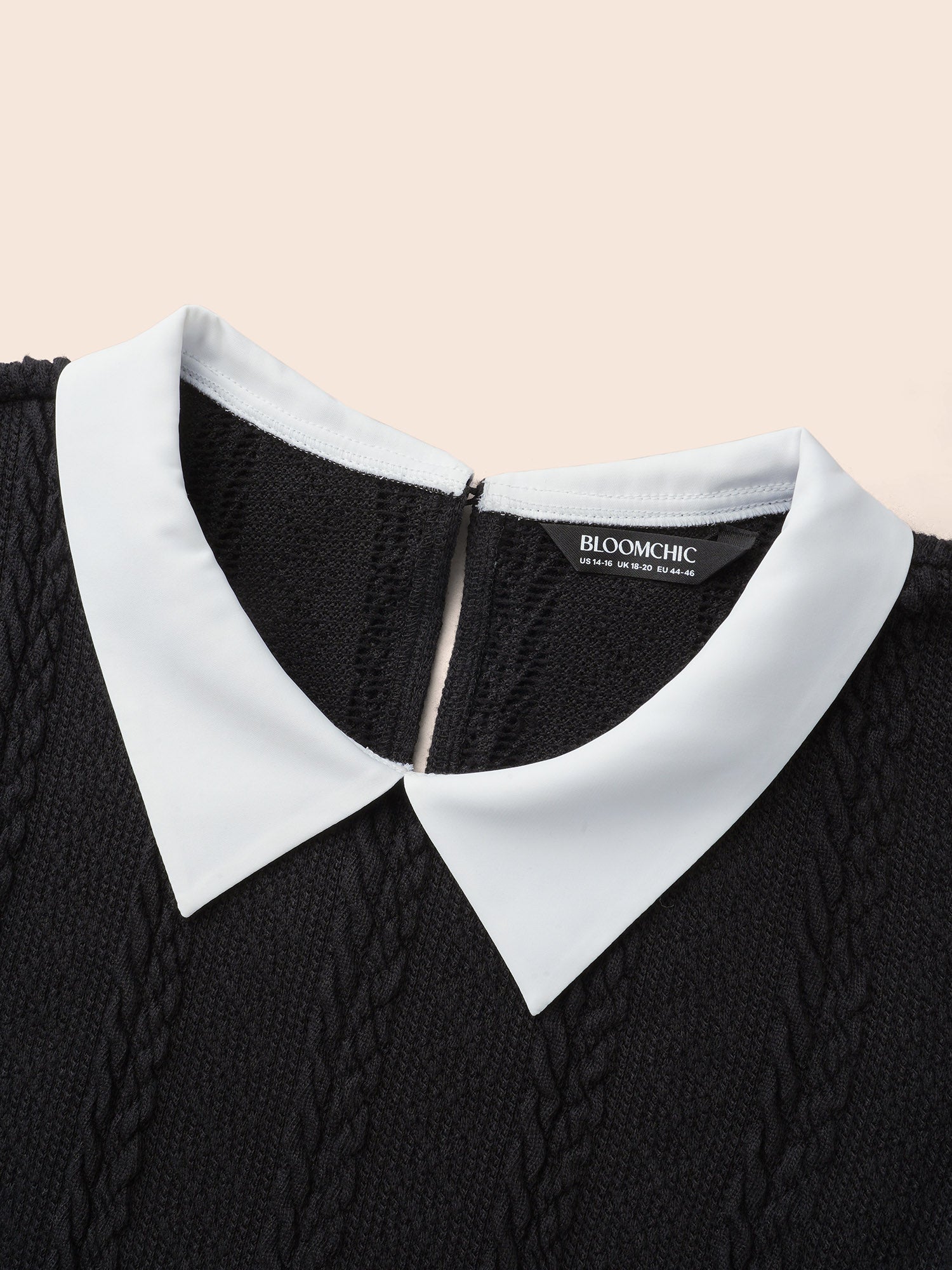 Peter Pan Collar Patchwork Contrast Blouse