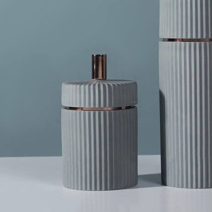 Ridge Decorative Jar - Grey