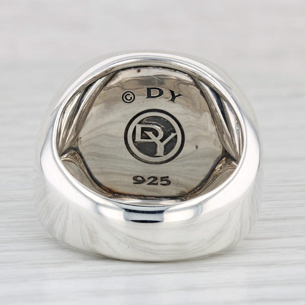 David Yurman Onyx Ring Sterling Silver Size 9.25 Men's Cushion Solitaire