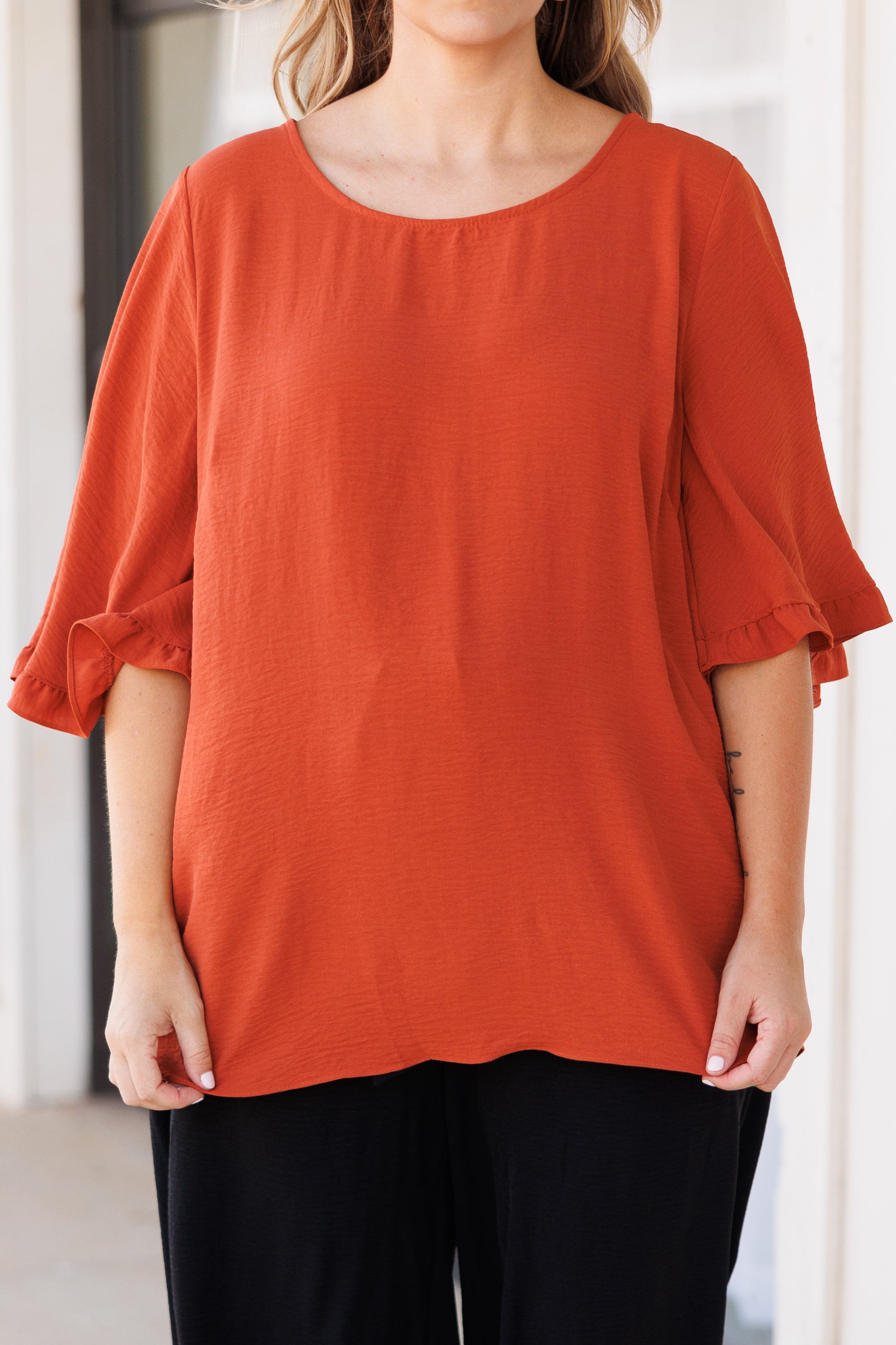 Come Hideaway Top. Rust