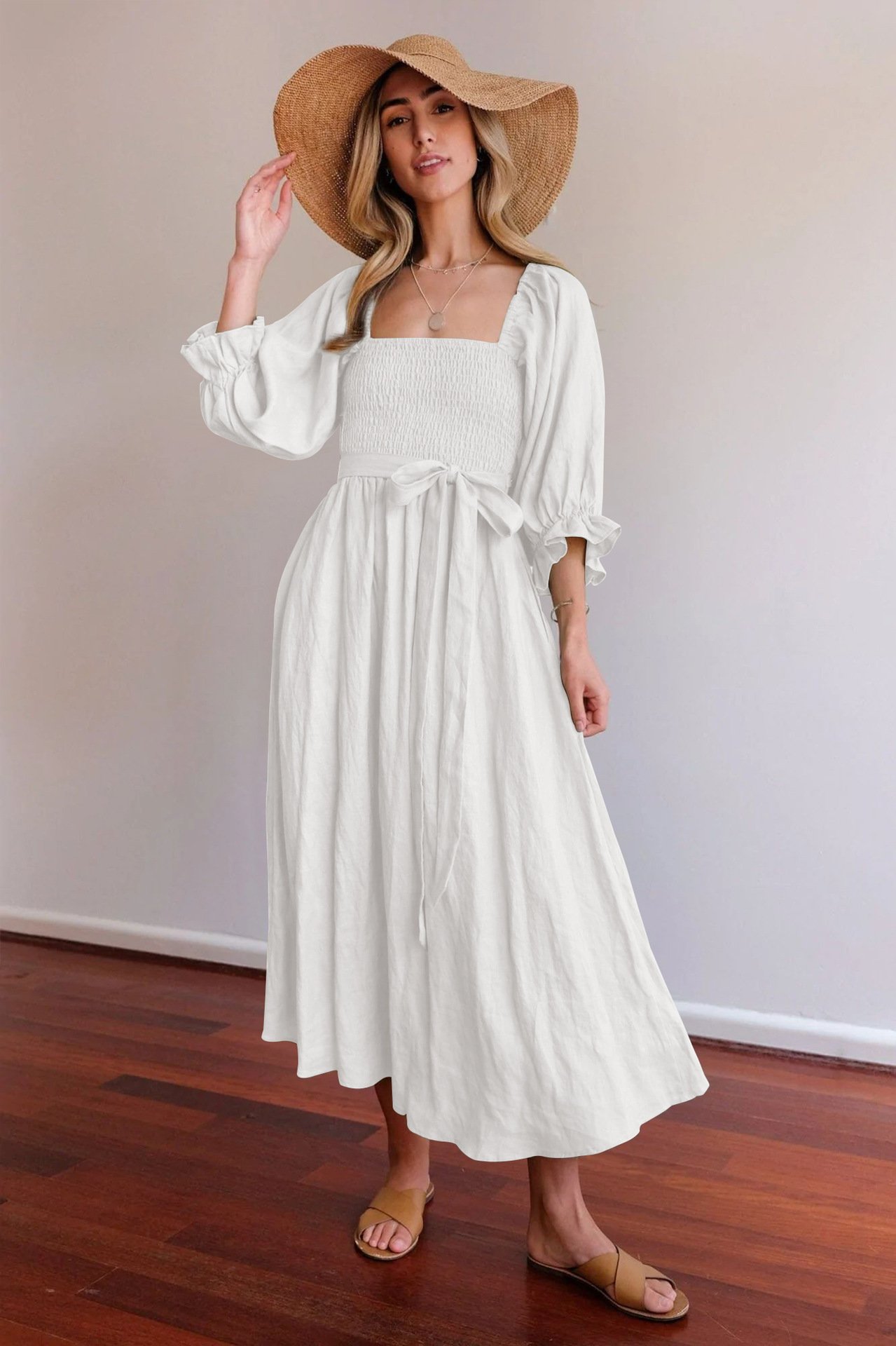 🏖️FRENCH RUFFLED LANTERN SLEEVES MULTI-WEAR DRESS🔥HOT SALE 49% OFF