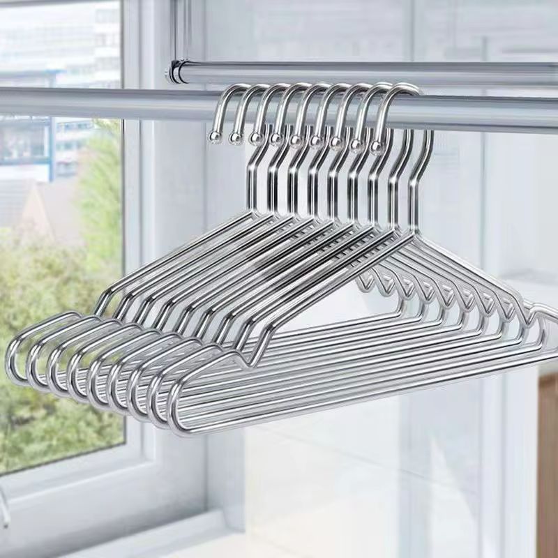 STEEL POLISHED CLOTHES HANGER (PACK OF 10)
