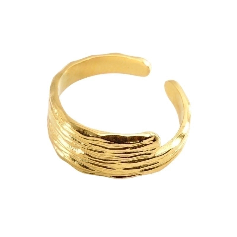 Retro Geometric 304 Stainless Steel Titanium Steel 18K Gold Plated Plating Stainless Steel Rings