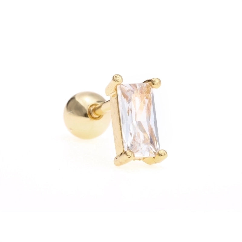 Ear Cartilage Rings & Studs Minimalist Geometric Brass Gem