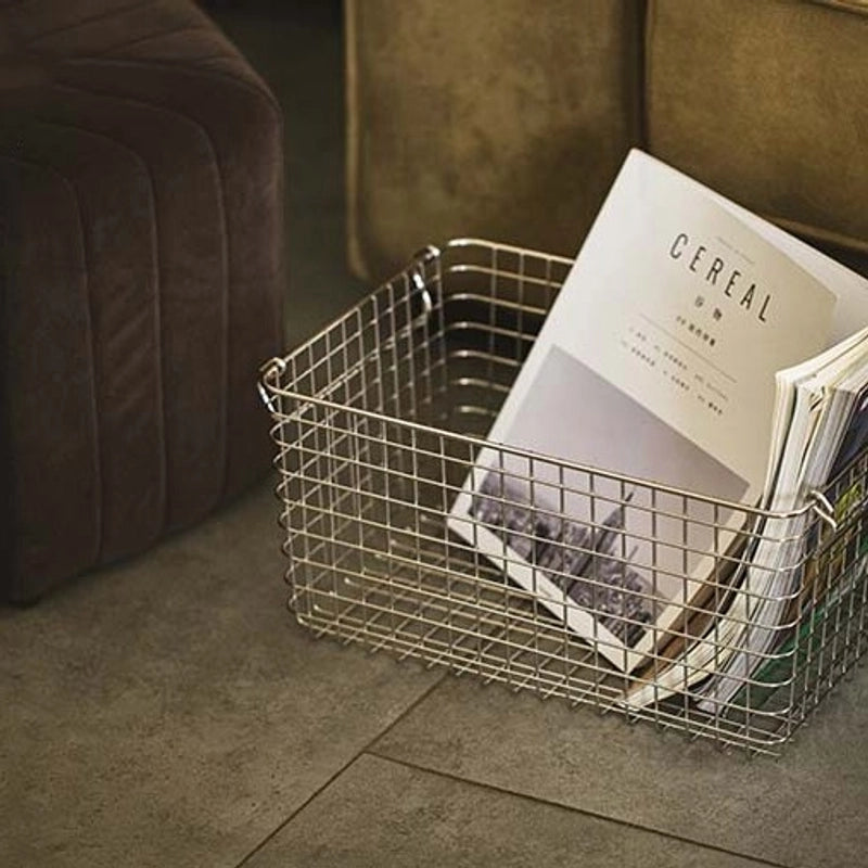Minimalist Solid Color 304 Stainless Steel Storage Basket