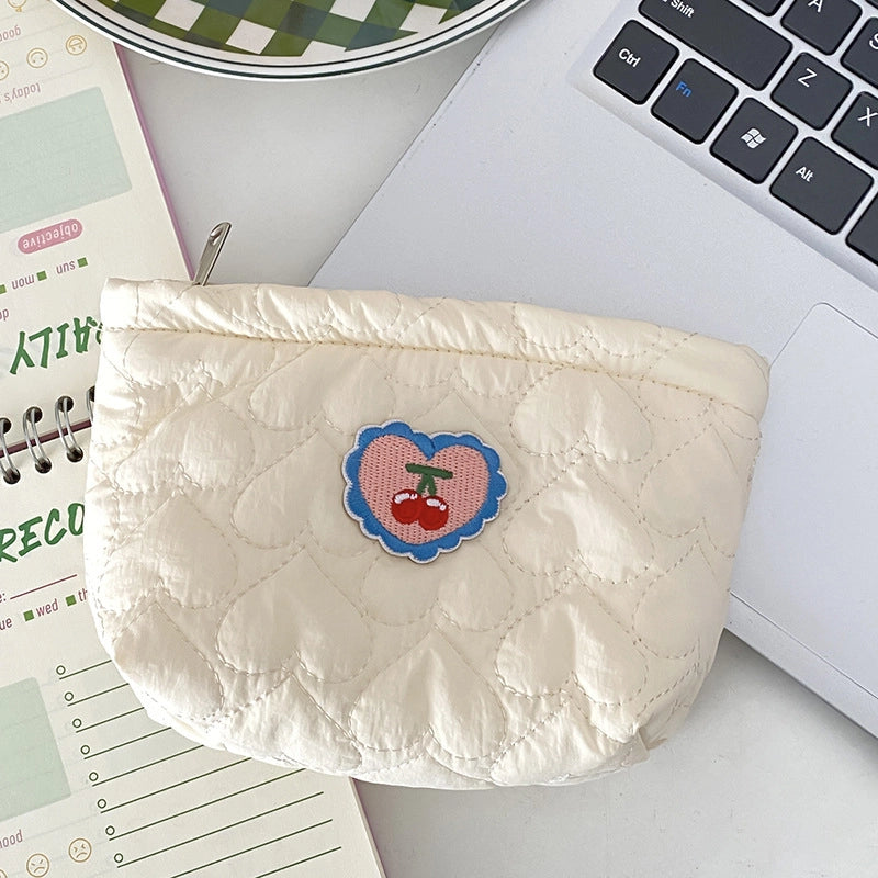 Casual Elegant Lady Cherry Heart Shape Polyester Storage Bag