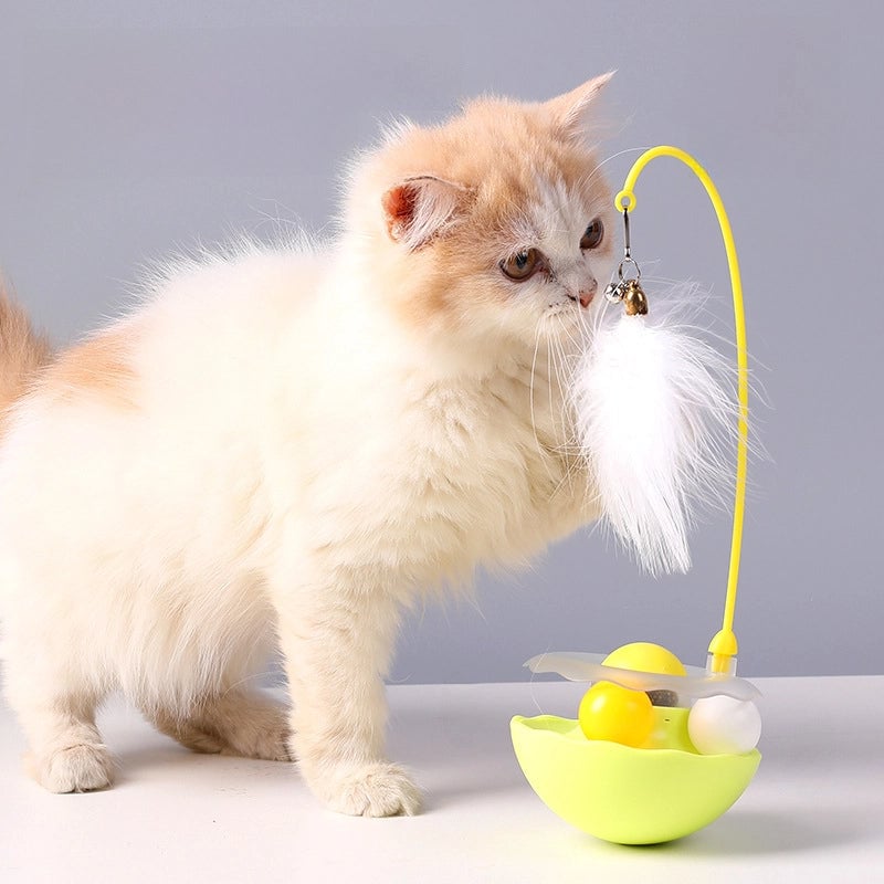 Original Tumbler Cat Toy Self-Hi Removable Funny Cat Stick Feather Bell Catnip Ball Pet Supplies
