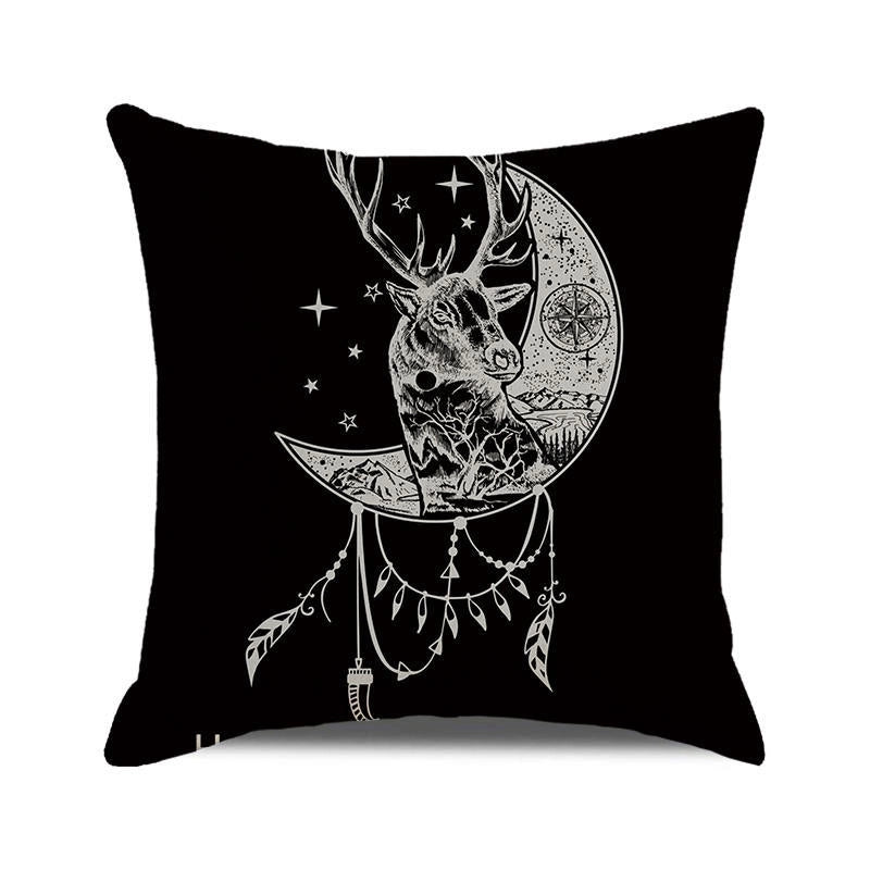 Halloween Retro Punk Palm Skull Cotton Pillow Cases Couch & Sofa Decor