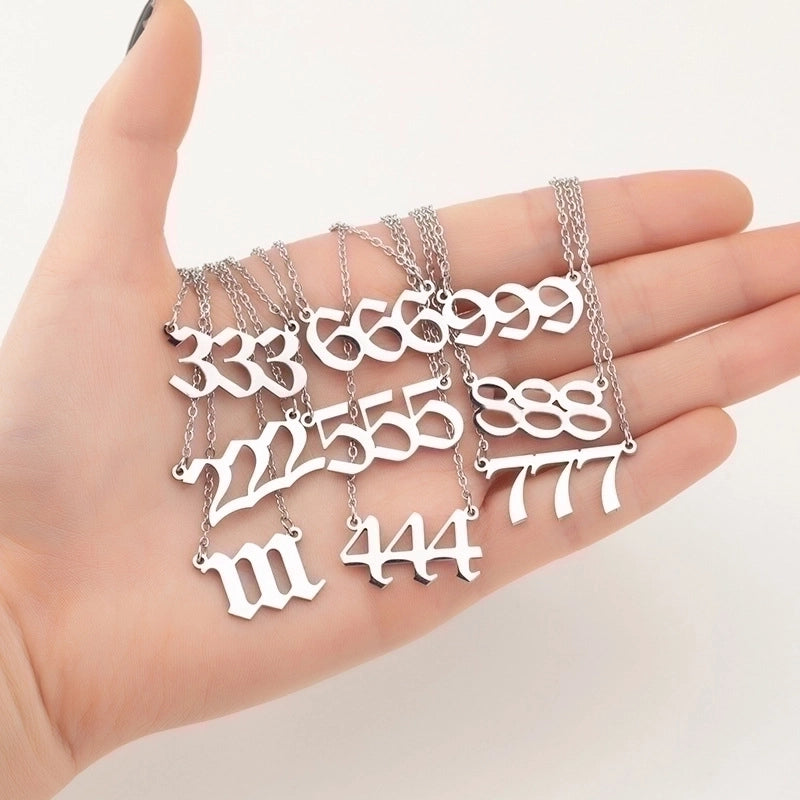 Hip-hop Number Stainless Steel Necklace Plating Stainless Steel Necklaces