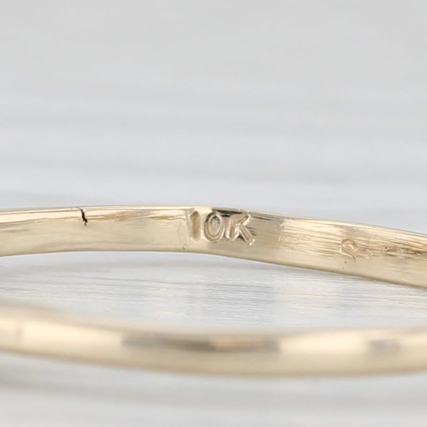 0.21ctw Blue Sapphire Diamond Ring 10k Yellow Gold Stackable Size 7