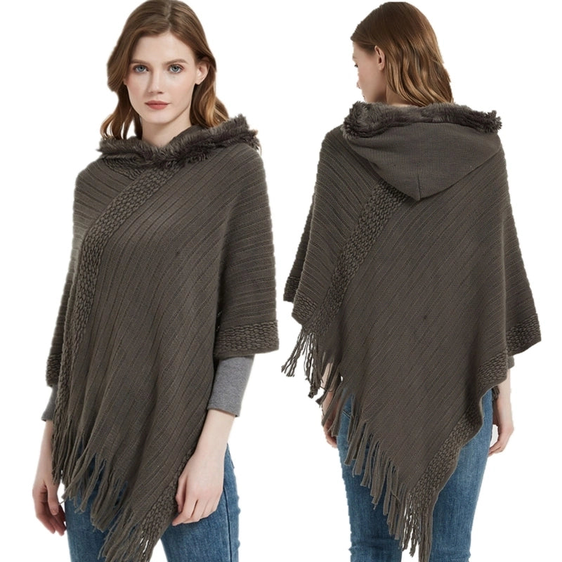 Women's Streetwear Solid Color Acrylic Tassel Shawl