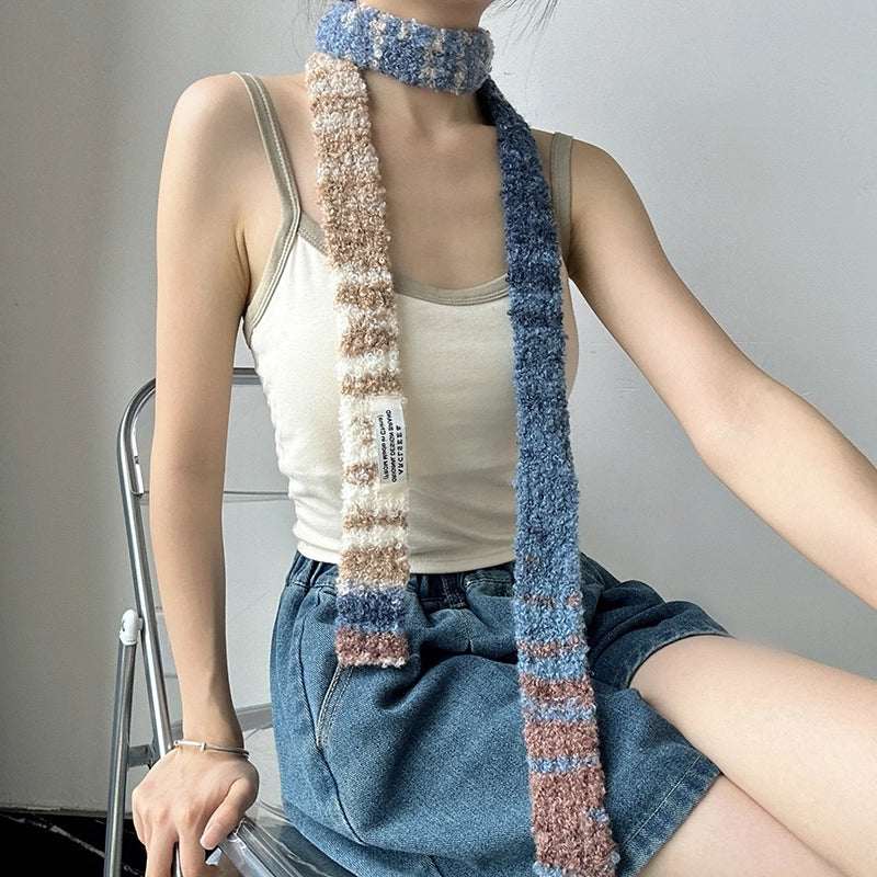 Women's Retro Ethnic Style Color Block Imitation Cashmere Scarf