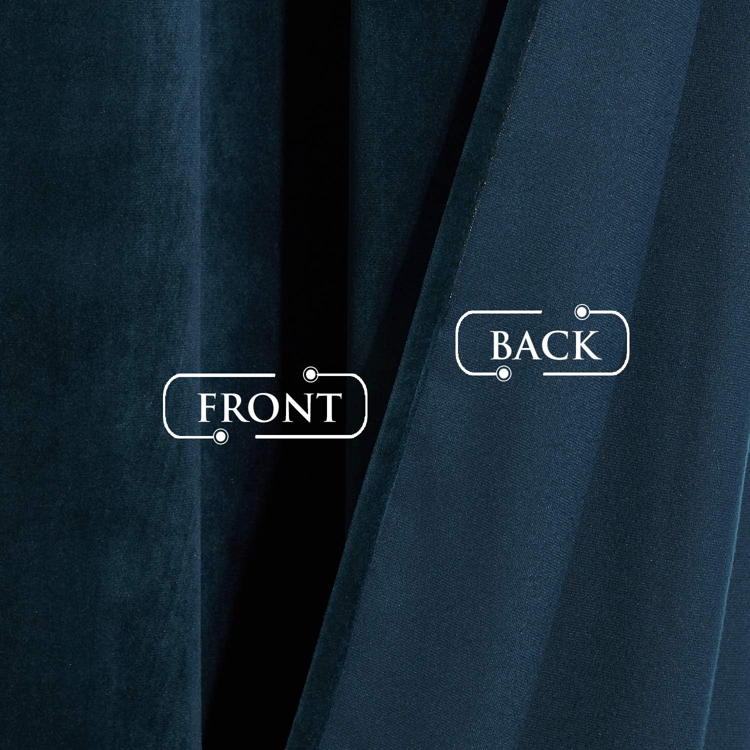 Navy Blue-Velvet Window Curtains (Ultra Soft)