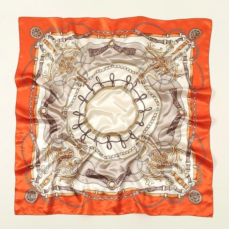 Women's Streetwear Printing Satin Printing Silk Scarf