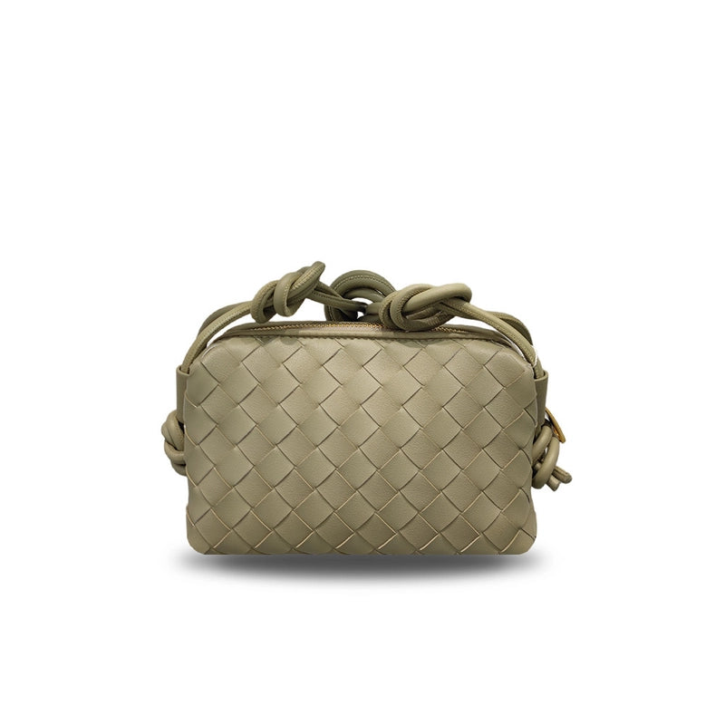 New Square Woven Cloud Bag Genuine Leather  Women's Bag Fashionable Hand-held Shoulder Crossbody Bag For Women