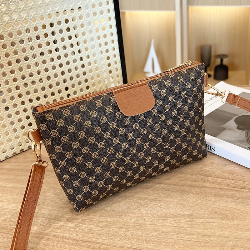 Women's Mini Pu Leather Printing Vintage Style Square Zipper Crossbody Bag