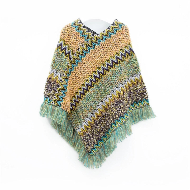 Unisex Streetwear Stripe Acrylic Tassel Shawl
