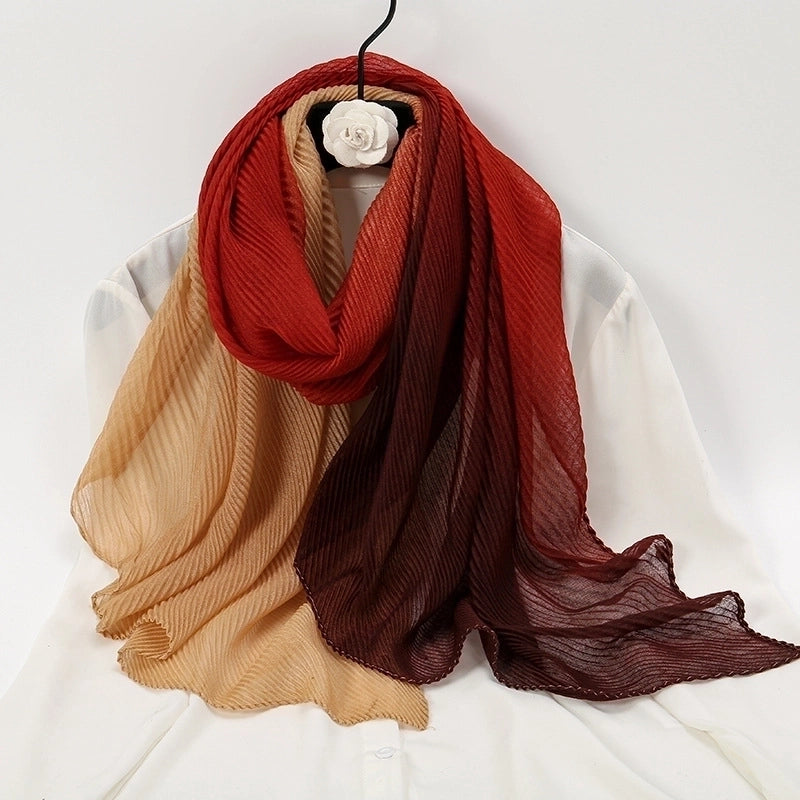 Women's Minimalist Gradient Color Rayon Polyester Printing Scarf